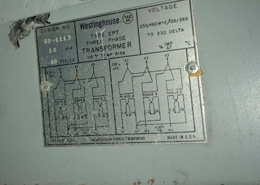 Used 30 kVA Westinghouse 3-Phase Transformer