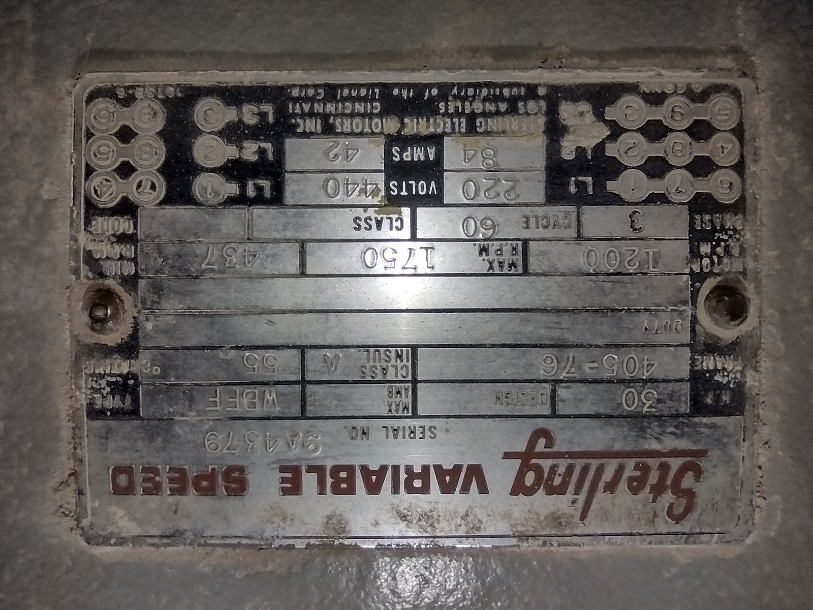 Used Sterling 30 HP Variable Speed Drive