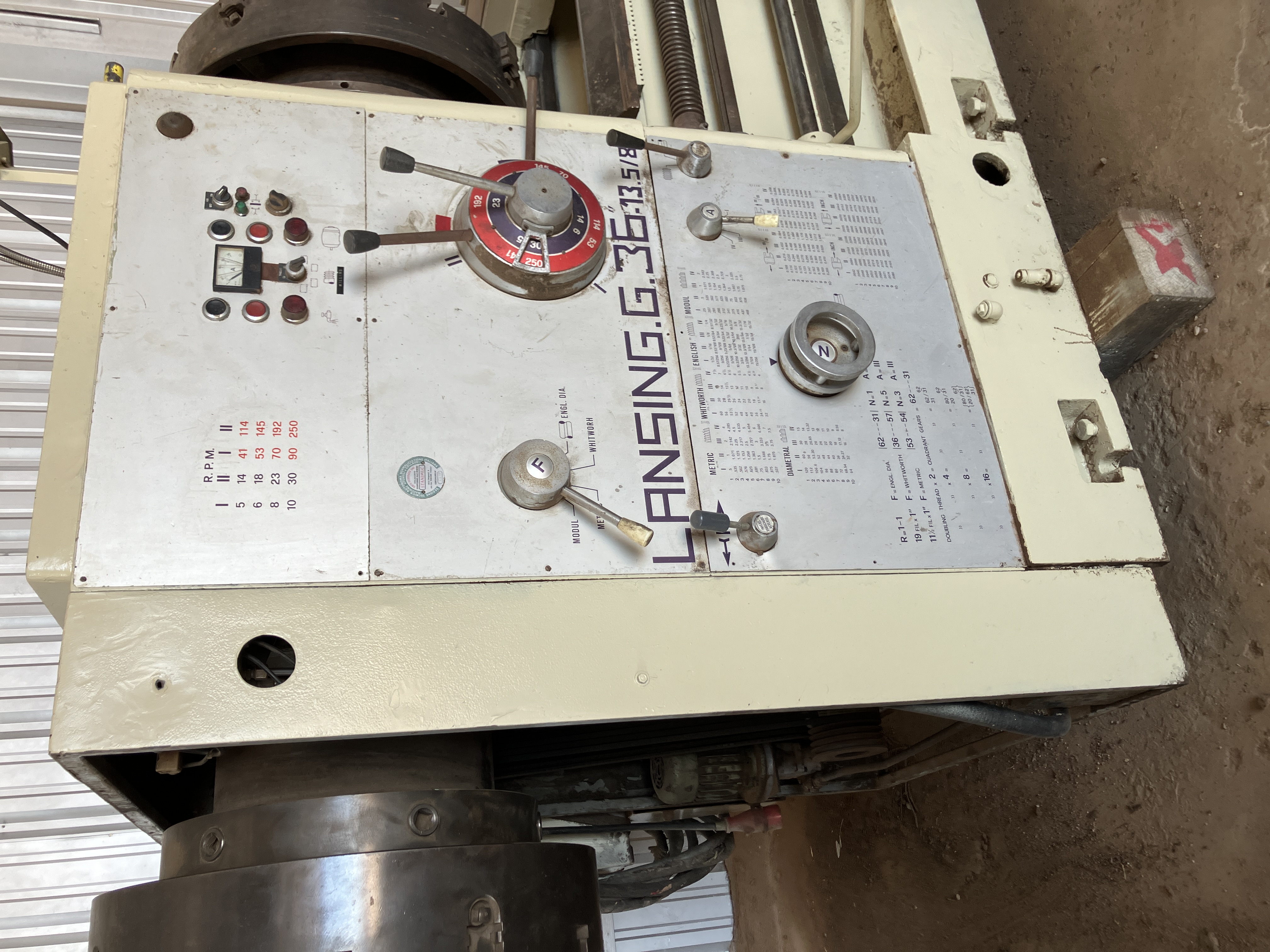 Used 36" x 160" Lansing G36 13-1/2" Hollow Spindle Lathe #4220