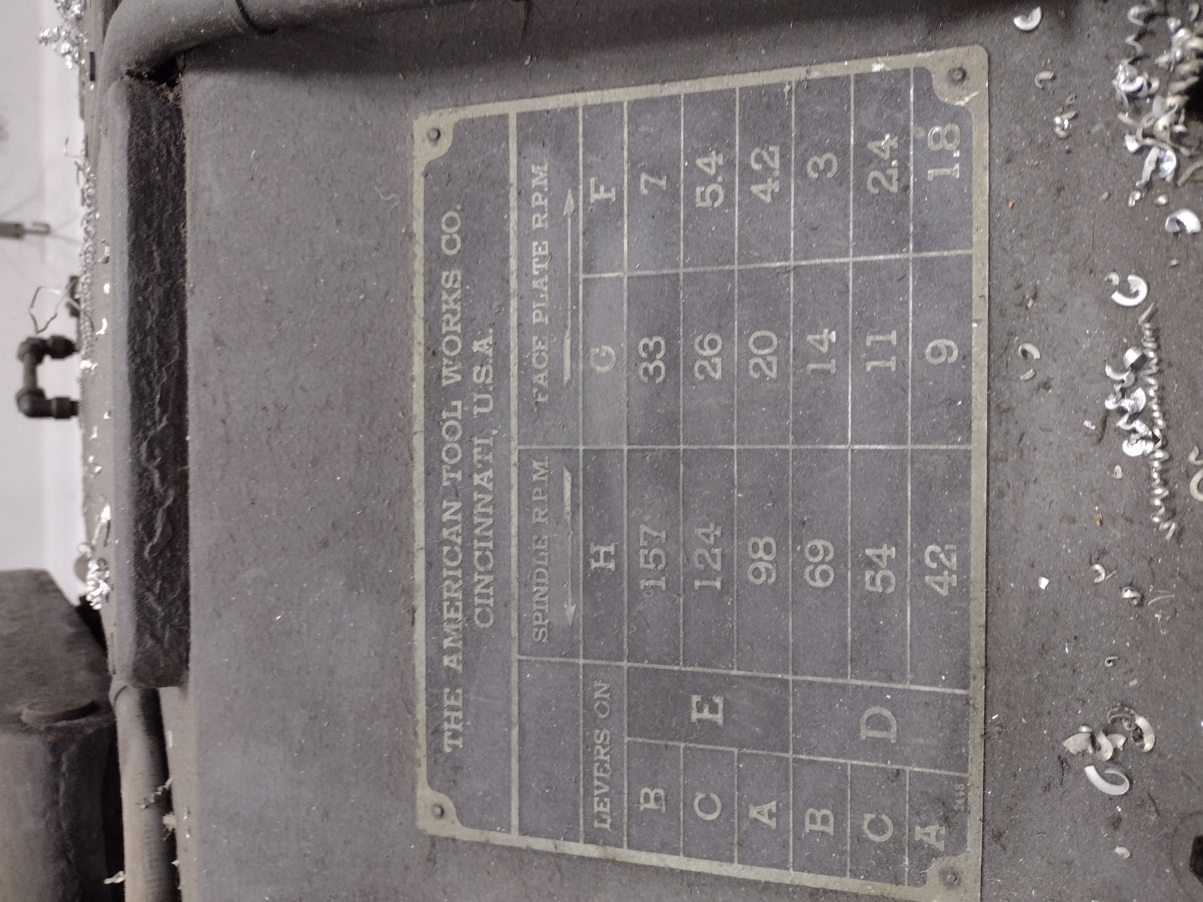 Used 65" x 190" American Lathe, In operation