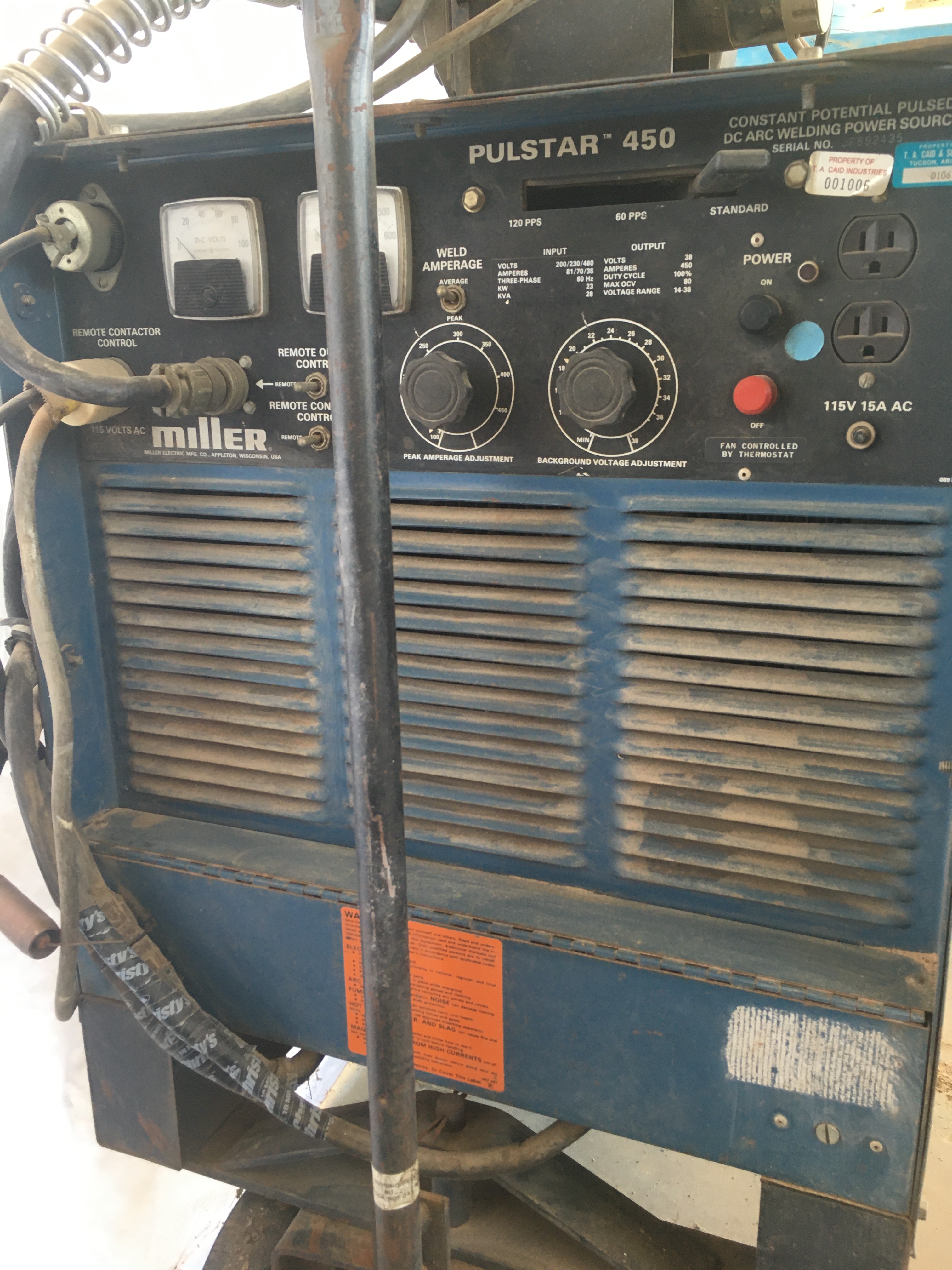 Used MILLER PULSTAR 450 AMP MIG WELDER,  $1100 OBO