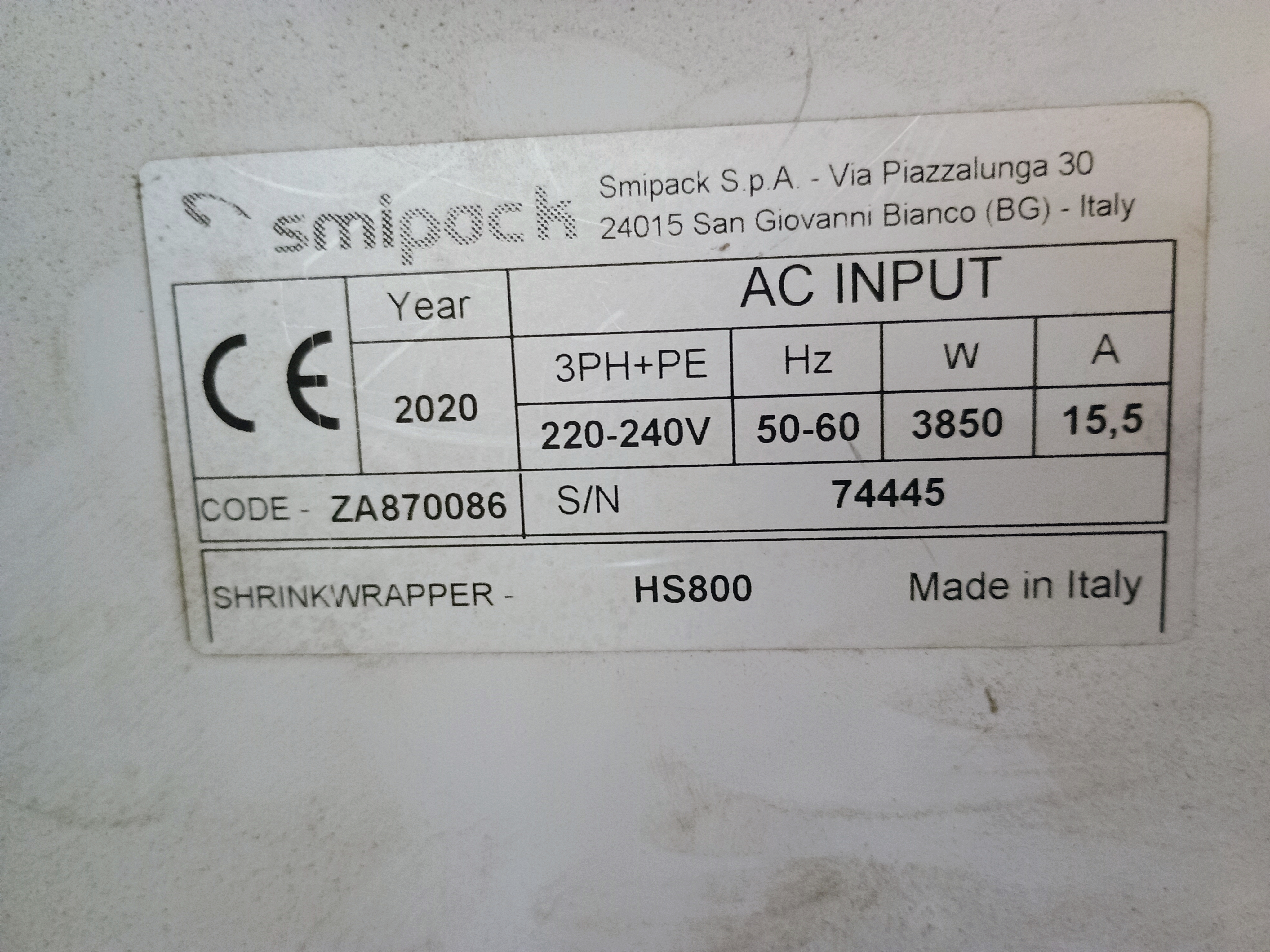 Used 2020 Smipack HS800 Shrink Wrapper #4292