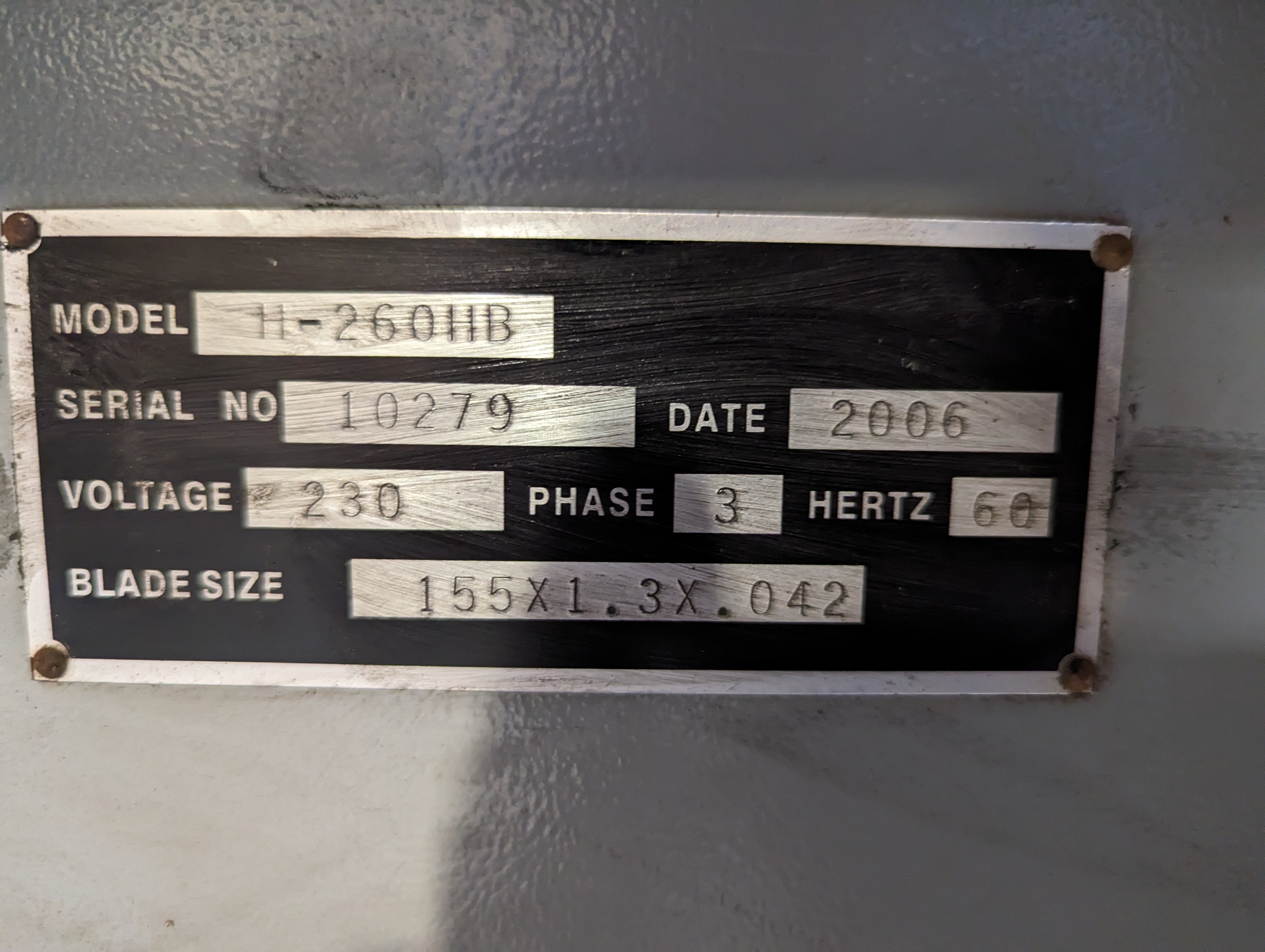 Used 11.5" x 10.25" Everising H260HB, Yr 2006 #4179