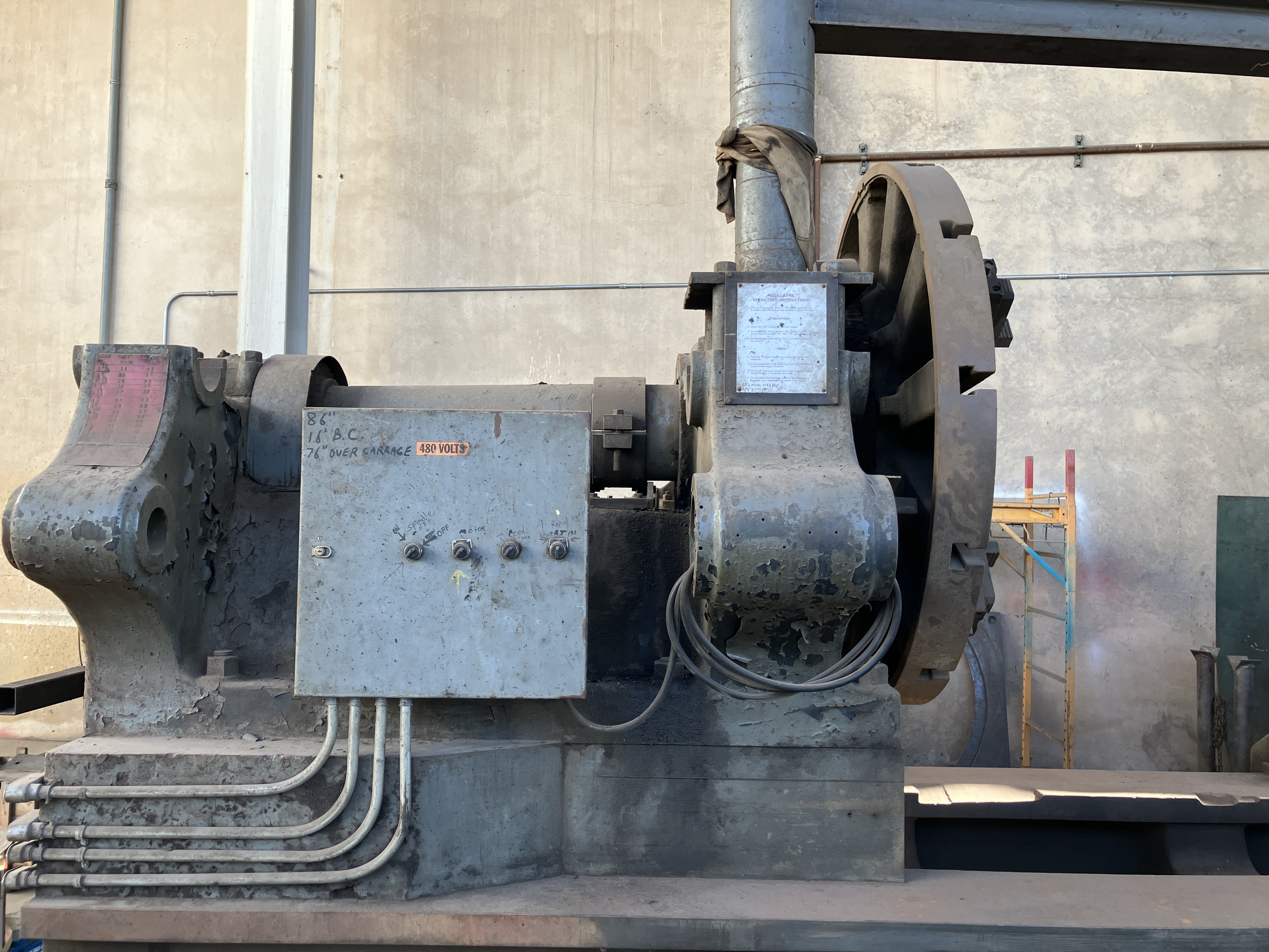 Used Niles Pond Lathe 90" Swing x 16' 6" C-C #4226