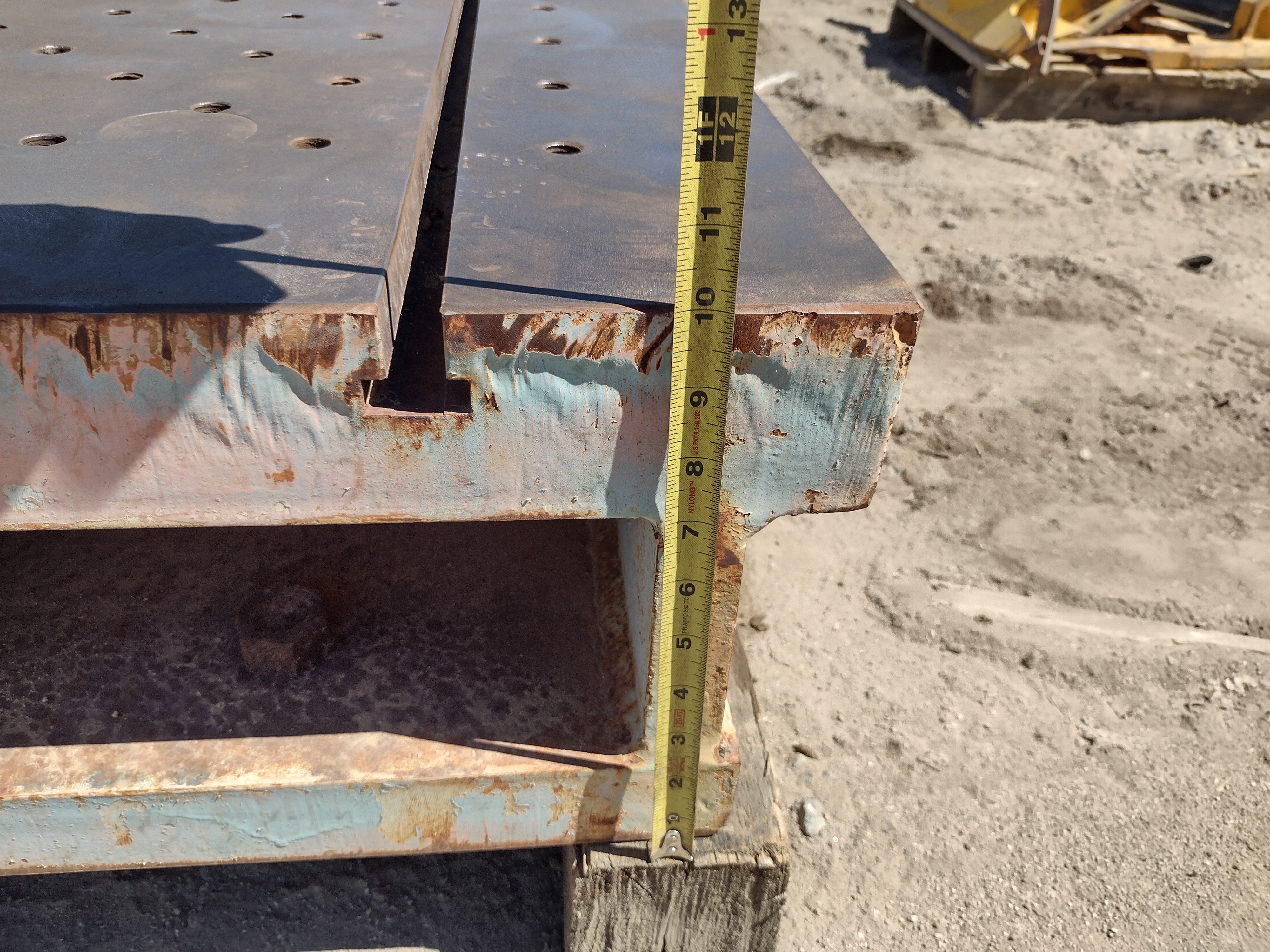 Used T-SLOTTED STEEL FLOOR/BOLSTER PLATE #4186