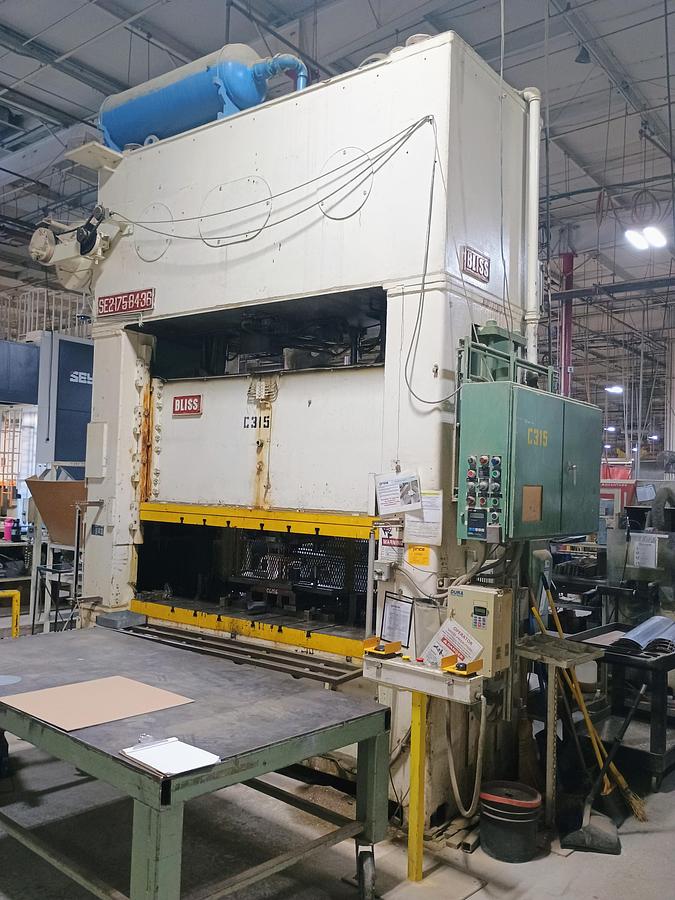 Used 175 ton Bliss Straight Side Press, SE2-175-84-36, Bed 84"x40" #4283