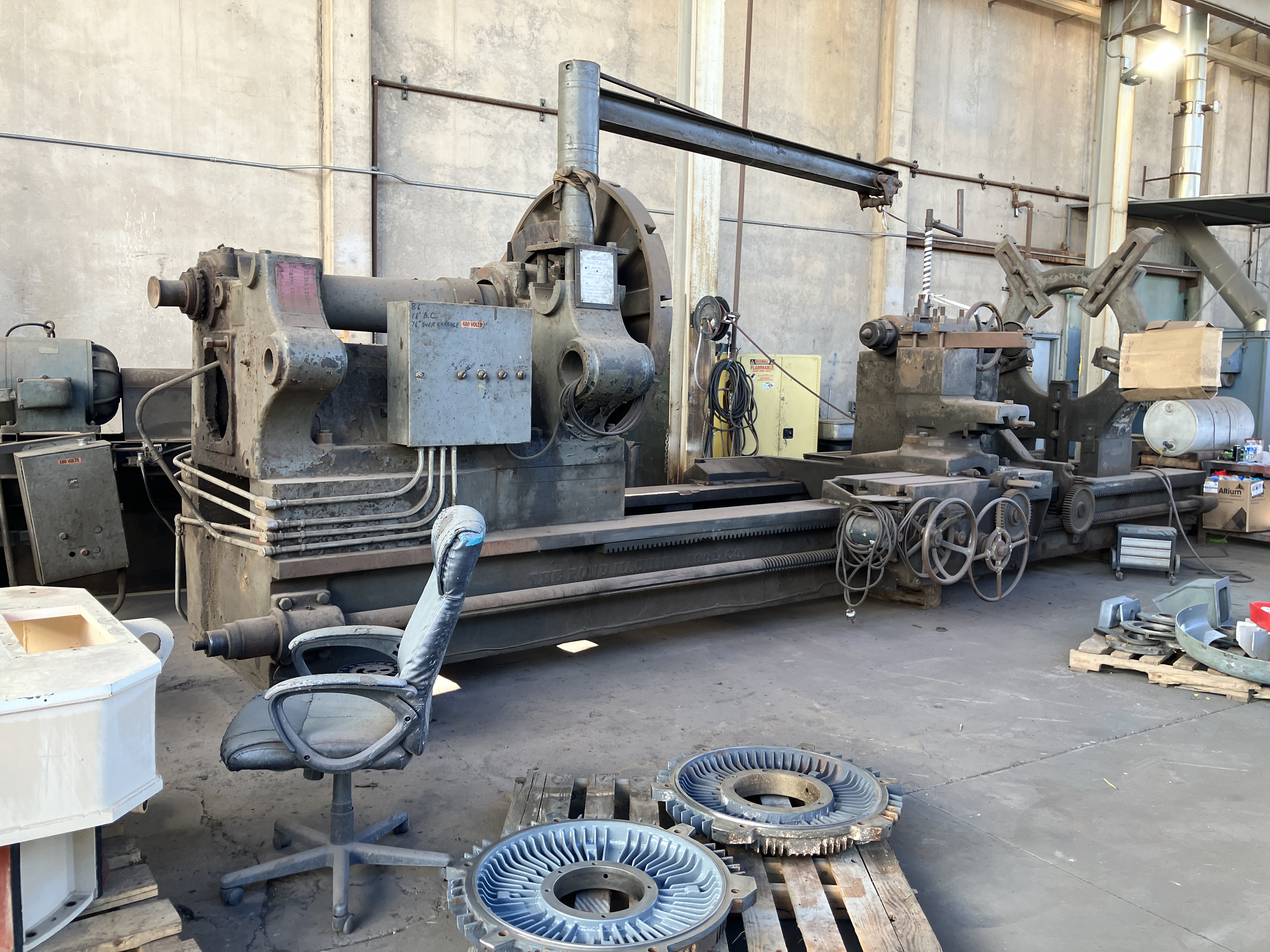 Used Niles Pond Lathe 90" Swing x 16' 6" C-C #4226