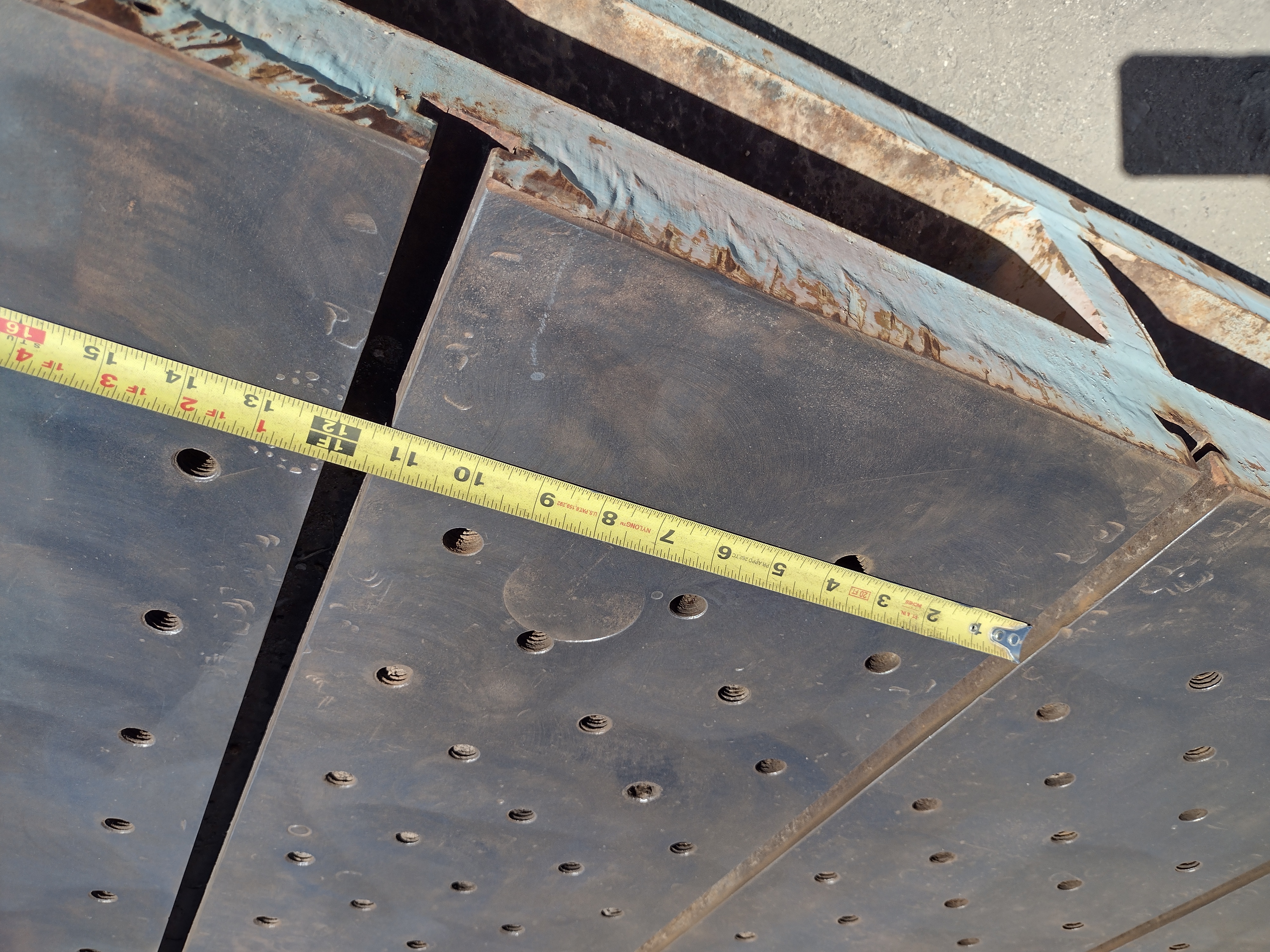 Used T-SLOTTED STEEL FLOOR/BOLSTER PLATE #4186