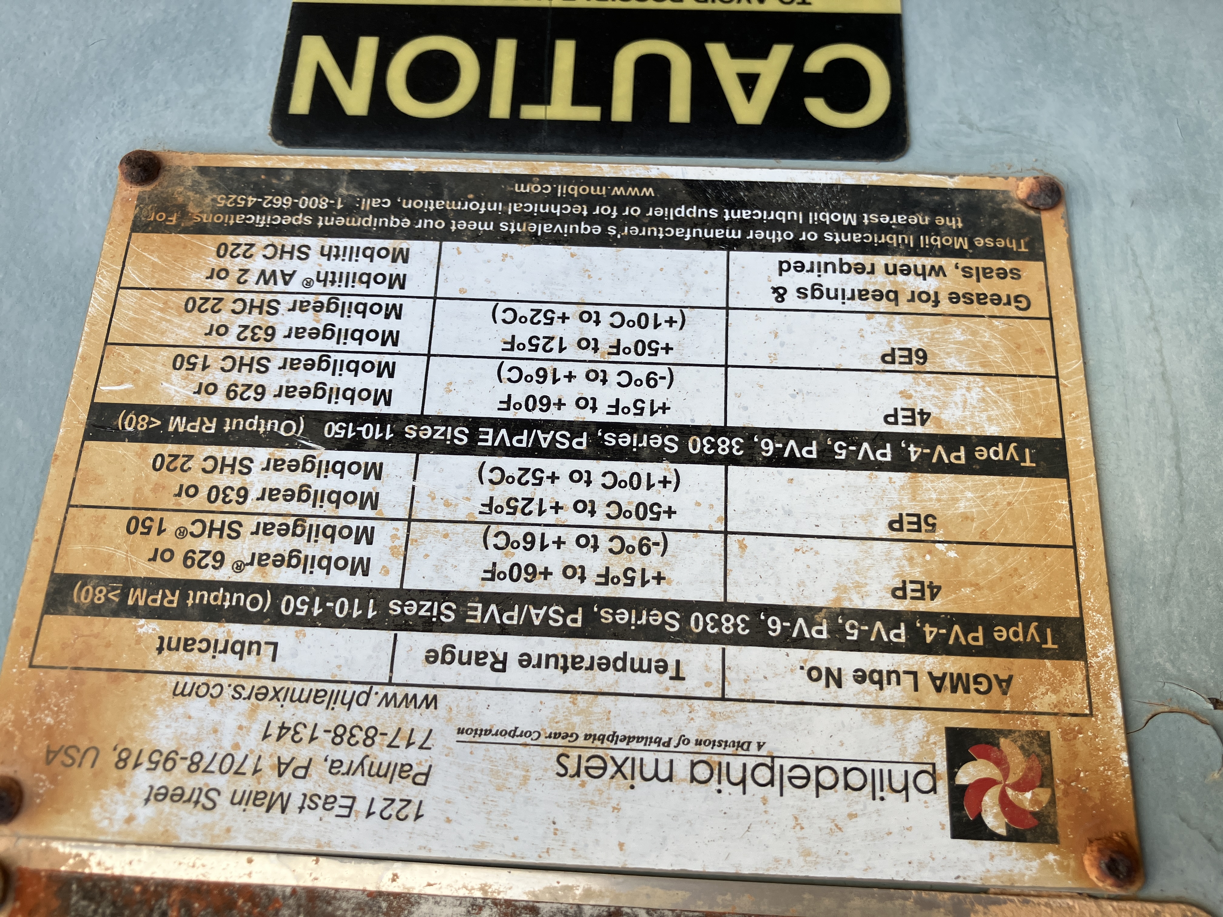 Used 20 H.P. Philadelphia Mixer/Gear Drive  3835S-PTO #4204