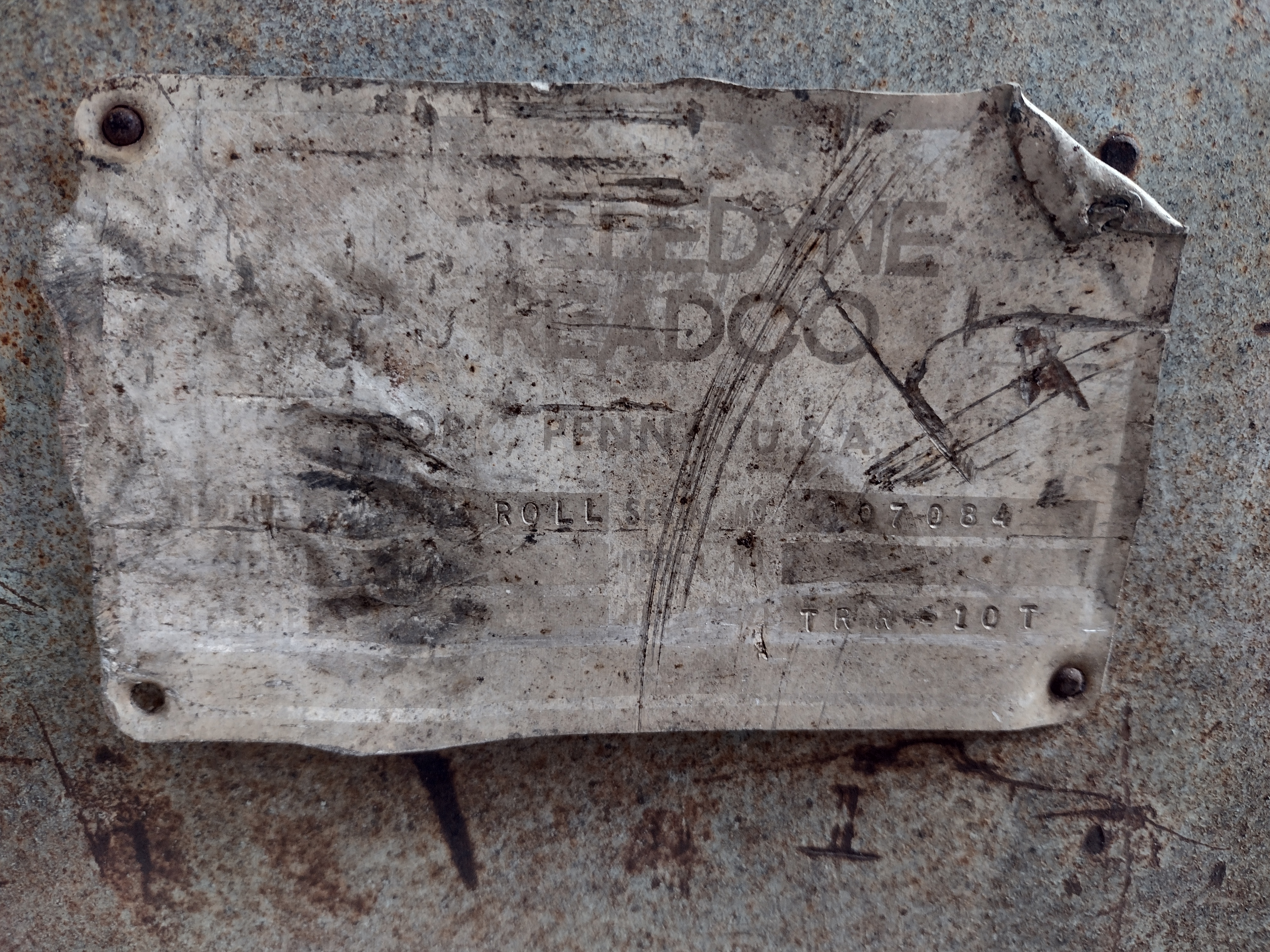 Used Teledyne Readco 10 ton Tank turning rolls (Idler) #4153