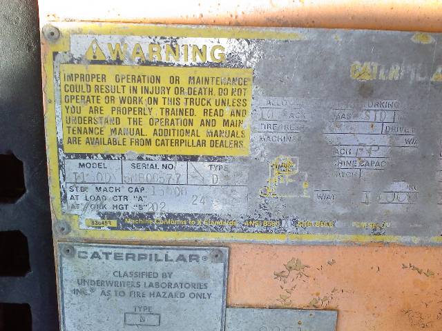 Used 15,000 lb. Caterpillar T150D Forklift; Riggers Forklift