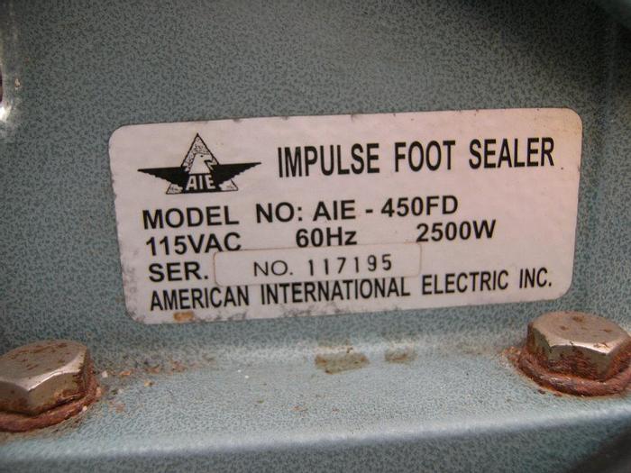 Used Sealer, Bag, Ion, Mdl A1E-450FD, Foot Impulse #S740276