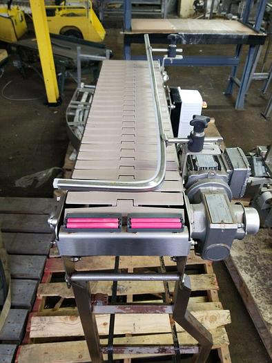 Used Stainless Steel 10" x 43" washdown Conveyor With Plastic Belt