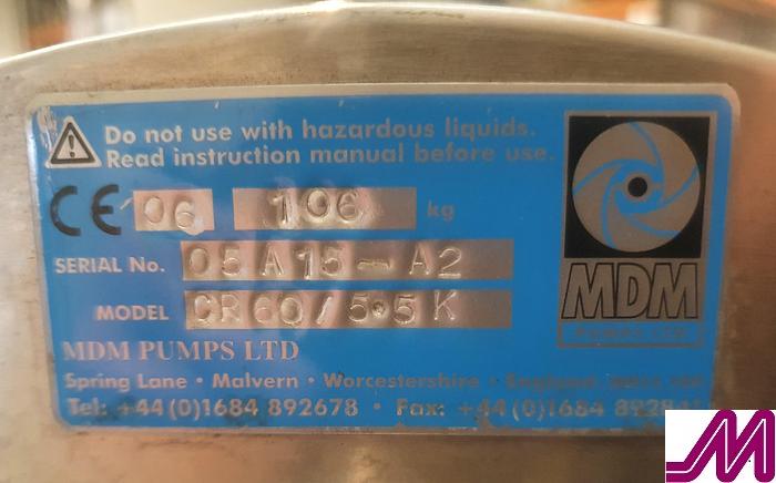 Used 2005 MDM CR60 Scavenge Pump
