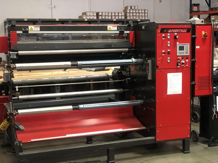 Used 60" ROSENTHAL DUPLEX SLITTER REWINDER 18" REWIND DIAMETERS MFG. 2016