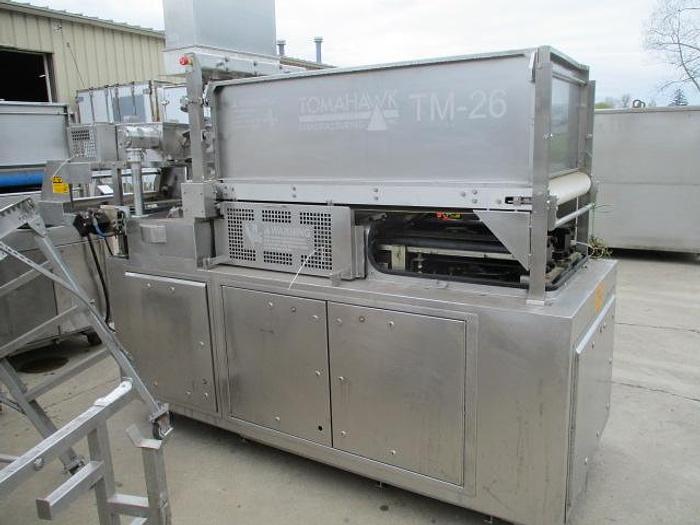 Used TOMAHAWK HIGH SPEED FORMING MACHINE WITH PAPER FEED AND SOFT FEED FILL SYSTEM TM-26
