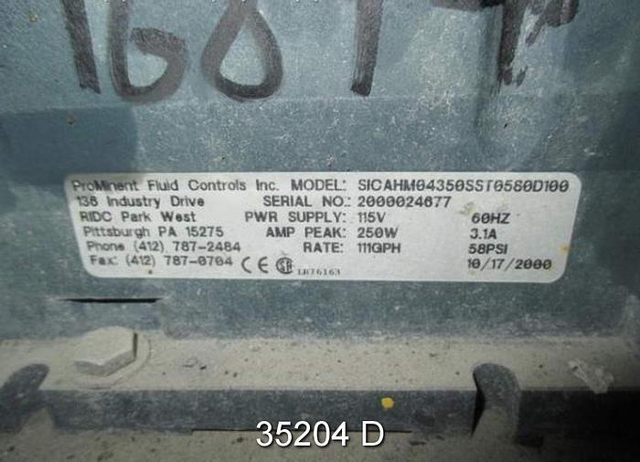 Used Prominent SICAHM04350SST0580D100 1" Gear Pump #35204