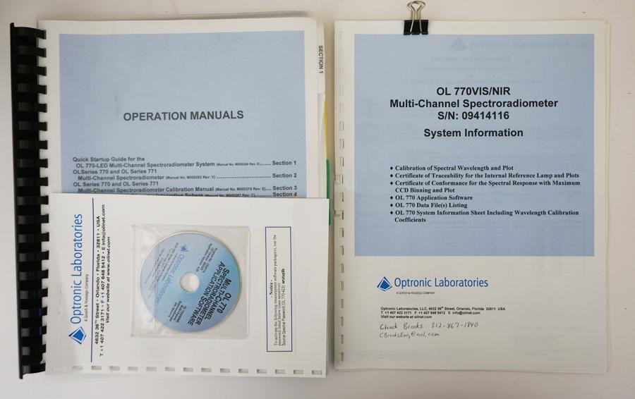 Used Optronic Laboratories (Gooch & Housego) OL770-LED VIS/NIR Spectroradiometer