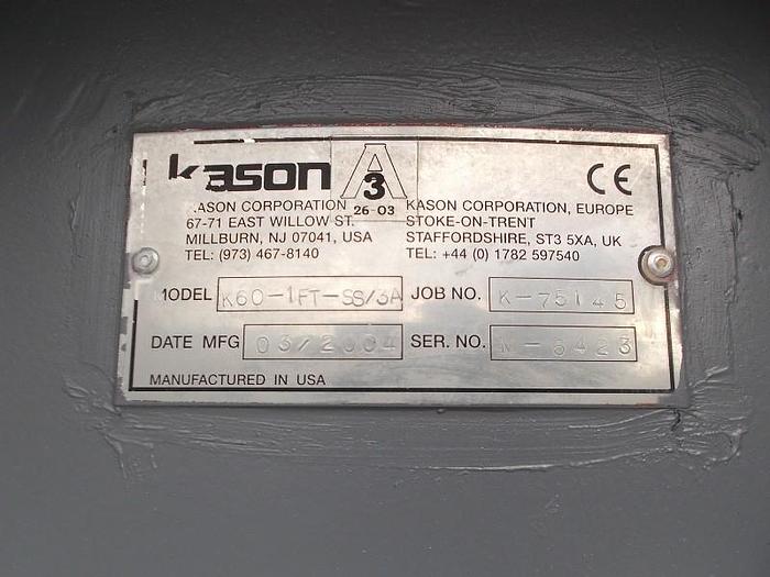 Used Screen, Sweco, 60", S/st, Single Deck, Kason, Mdl K60 #S740058