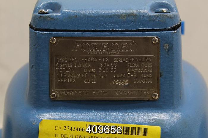 Refurbished Foxboro Magnetic Flow Tube Transmitter, Type 281H-SABA-TS #40965