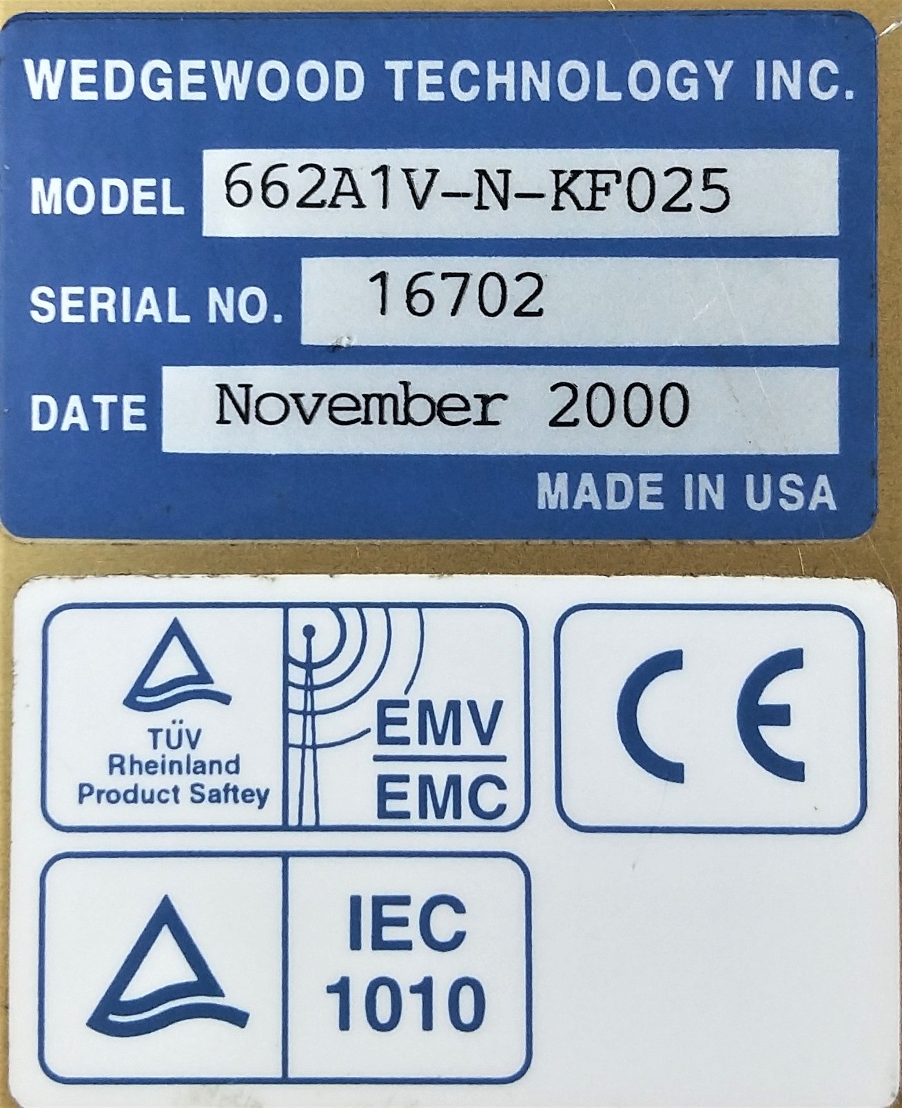 Used Wedgewood 662 UV Analyzer