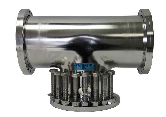 Used Nor-Cal Products 3-Way Tee Load Lock High Vacuum Chamber, 10" Flange OD (8218)W