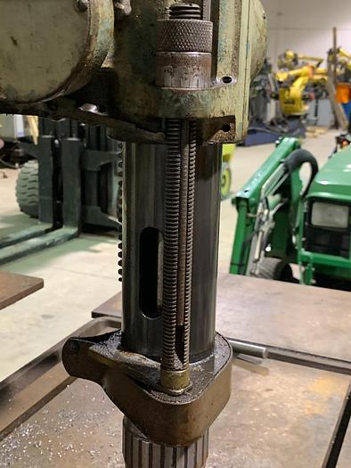 Used JOHANSSON FLOOR STANDING JACK KNIFE GEARED HEAD POWER FEED SINGLE SPINDLE DRILL