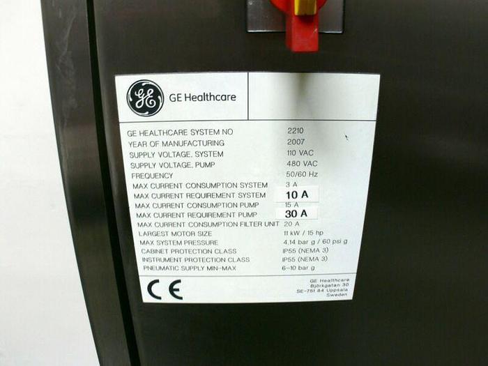 Used GE Healthcare Pump Skid w/ 15HP Ultima LU640 Rotary Lobe Pump & Mass Flow Meters