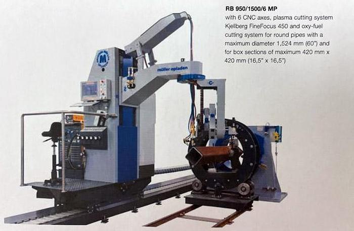 Used 3128, Muller Opladen, RB 950/1500/6 Classic, CNC Oxy Fuel/Plasma Cyl Cut Sys., 2014