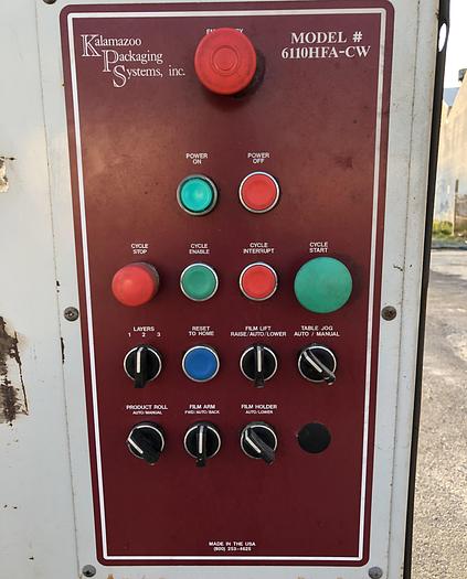 Used KALAMAZOO PACKAGING SYSTEMS MODEL 6110HFA-CW COCOON ROLL WRAPPER
