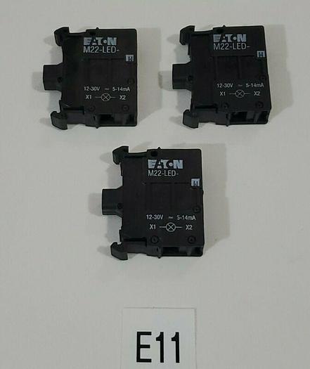 *NEW* LOT OF 3 EATON M22-LED-W WHITE LED UNIT IEC 60947-5-1 + WARRANTY!