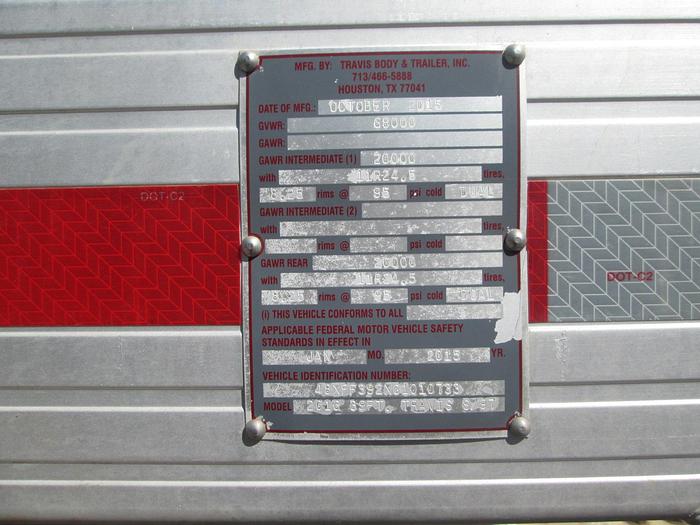 Used 2016 Travis 39' Dump Trailer