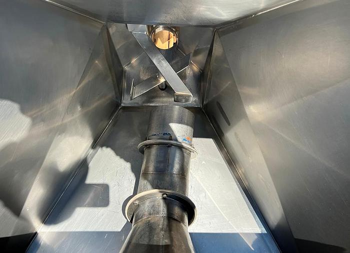 Used Flexicon Inclined Screw Conveyor with Stainless Steel Hopper #S744836