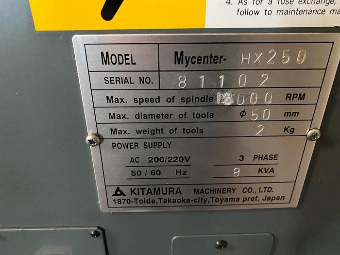 Used 2000 Kitamura Mycenter HX250 Horizontal Machining Center