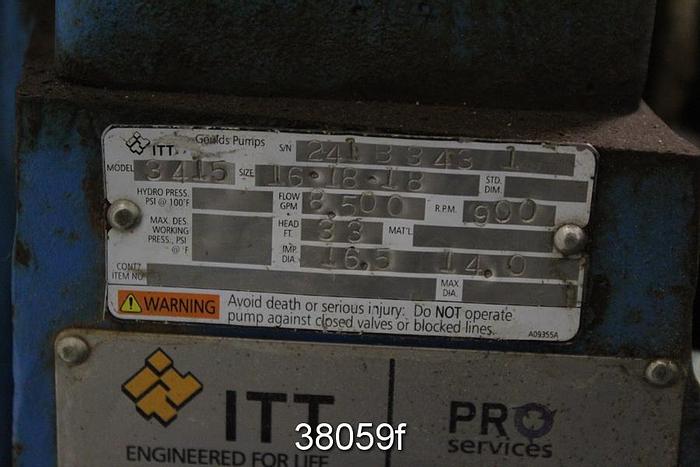 Used Goulds 3415 16x18x18 Pump #38059