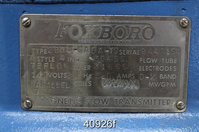 Refurbished Foxboro 4" Magnetic Flow Tube #40926