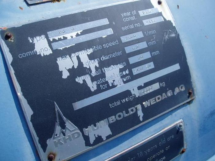 Used Centrifuge, Decanter, Humbolt-Wedag, Mdl B-3, 100 HP, C/st, #S732945