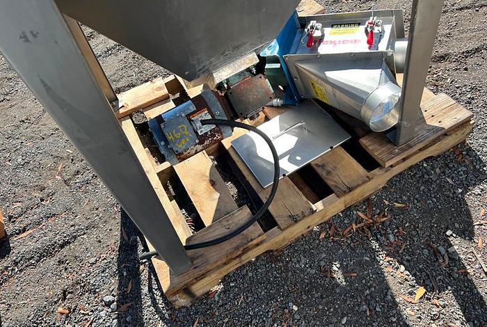 Used Flexicon Inclined Screw Conveyor with Stainless Steel Hopper #S744836