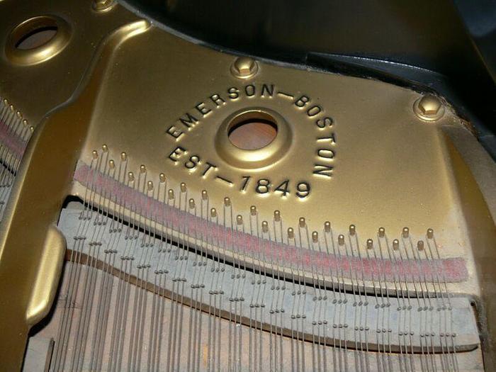 Used ANTIQUE EMERSON ELECTRIC PLAYER PIANO - BLACK SMALL GRAND W/ 38 QRS MUSIC ROLLS