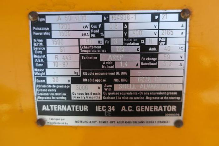 D'occasion 1997 Cummins KVA: 1620