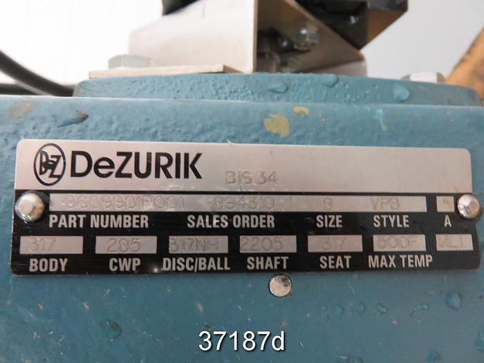 Used Dezurik 8" V-Ball Control Valve, 9609901B001 #37187