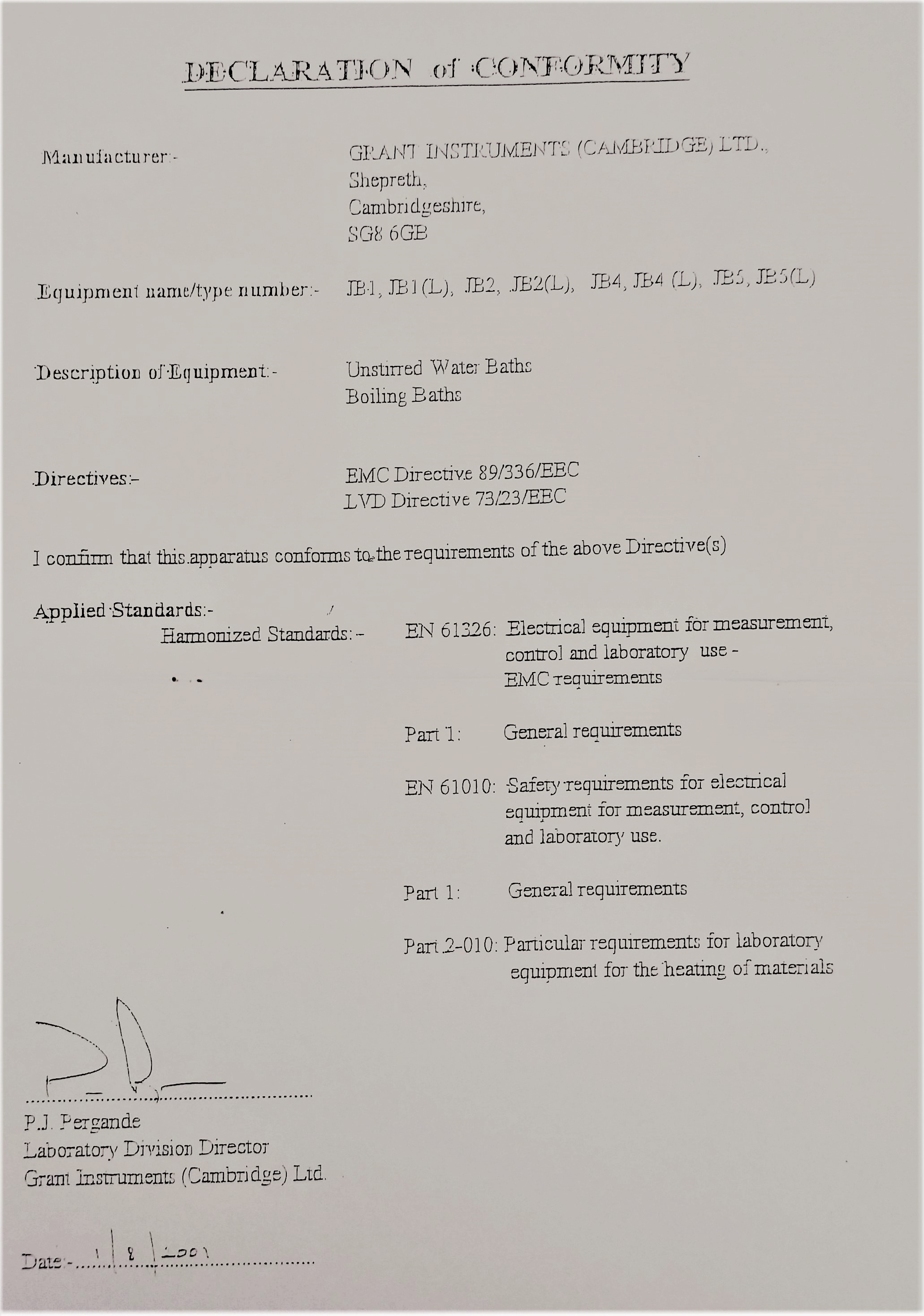 New Open Box Grant JB2L Analog Water Bath - 10L