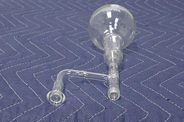 Used Kimax 250ml Glass Round Bottom Distillation Flask with Ace Claisen Adapter
