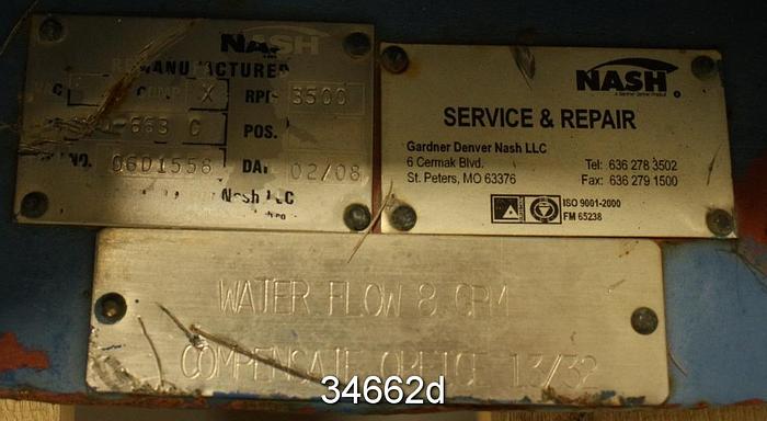 Used Nash CD663C Vacuum Pump, 2x2 #34662