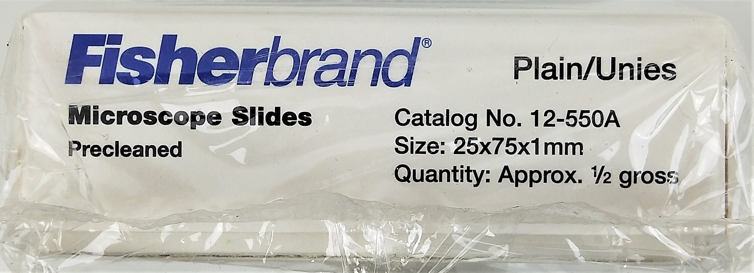 New Fisherbrand 12550A Microscope Slides 75mm x 12mm x 1mm for Sale