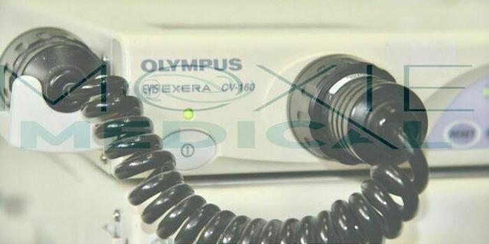 Used Olympus CV-160 Evis Exera Processor, CLV-160 Light Source, MAJ-843 Pig Tail, Keyboard and Accessories