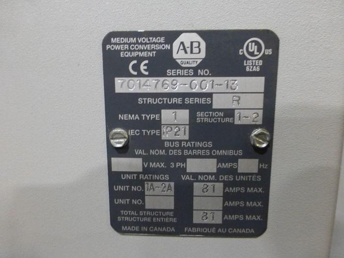 Used ALLEN BRADLEY POWERFLEX 7000 DRIVE SYSTEM