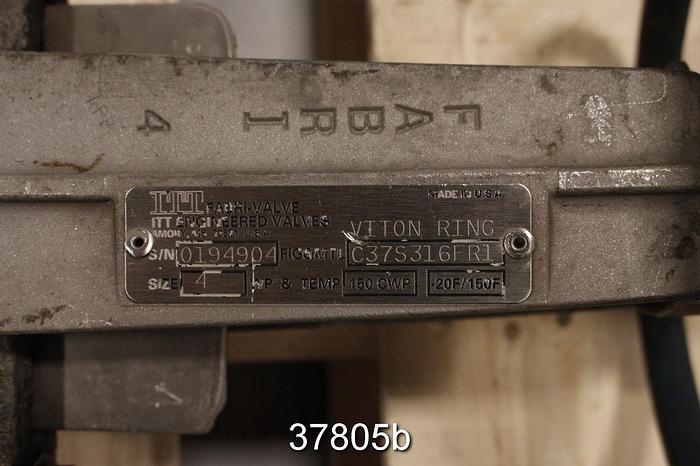 Used Fabri 4" Hand Operated Knife Gate Valve #37805