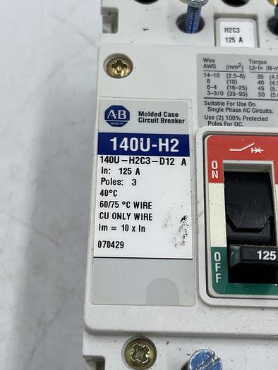 Used Allen-Bradley 140U-H2C3-D12 A