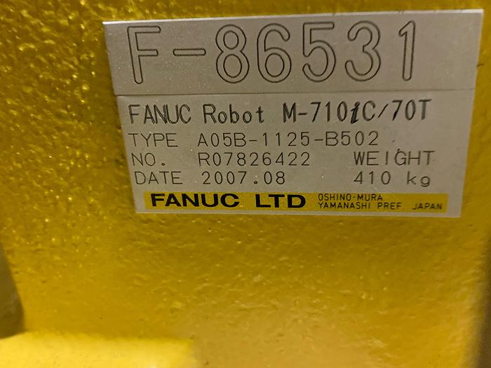 Used FANUC M710iC/70T GANTRY ROBOTIC SYSTEM, R30iA, 8' TALL RAIL X 11'6" OF TRAVEL